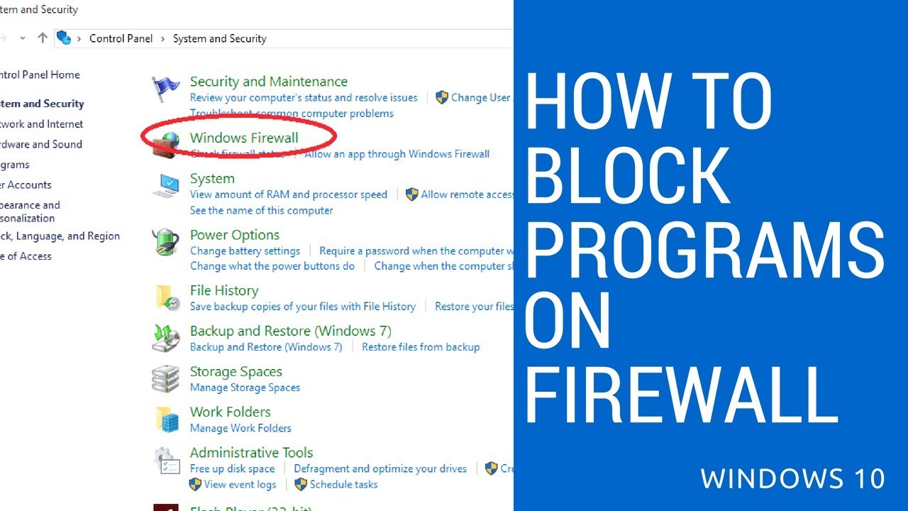 block programs firewall windows 10
